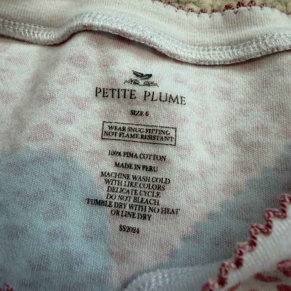Petite Plume Girls Pima Cotton Sweethearts Pajama Set Size 6 - Picture 7 of 10